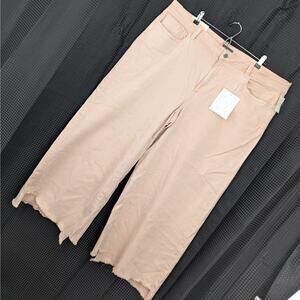 NWT! DL 1961! "BELLINI" PINK CHAMPAGNE HEPBURN WIDE LEG, RAW HEM JEANS! SZ 24W